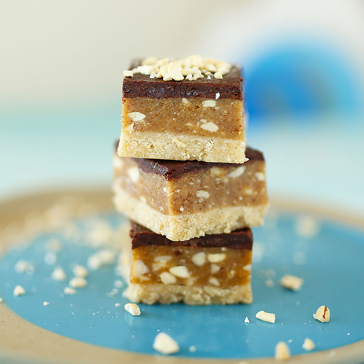 peanut butter bars with white chocolate swirl